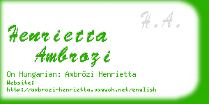 henrietta ambrozi business card